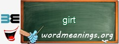 WordMeaning blackboard for girt